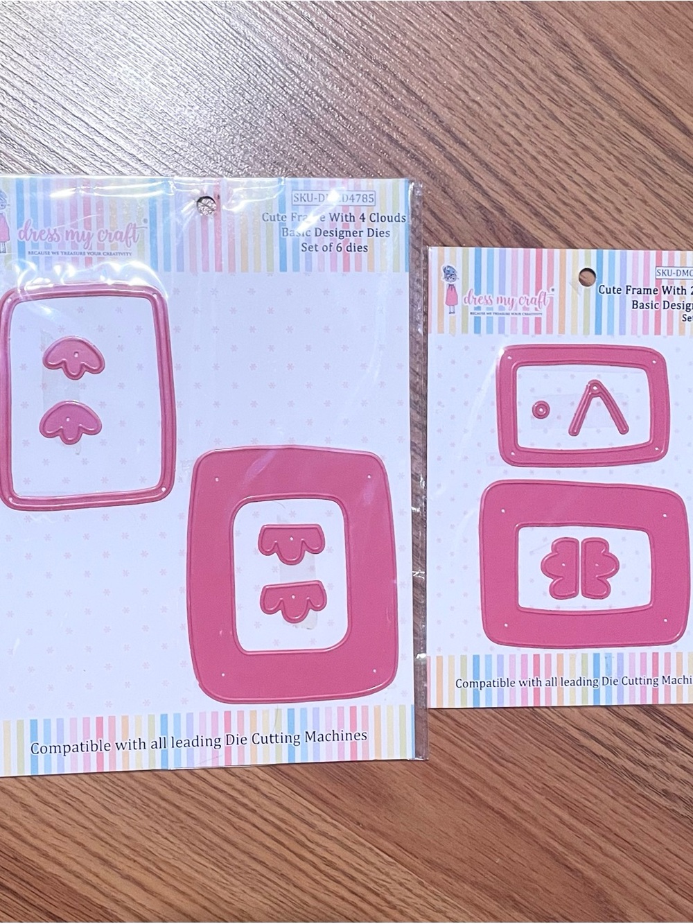 Dress My Craft Basic Designer Metal Die Set Lot Cute Frames With Clouds New